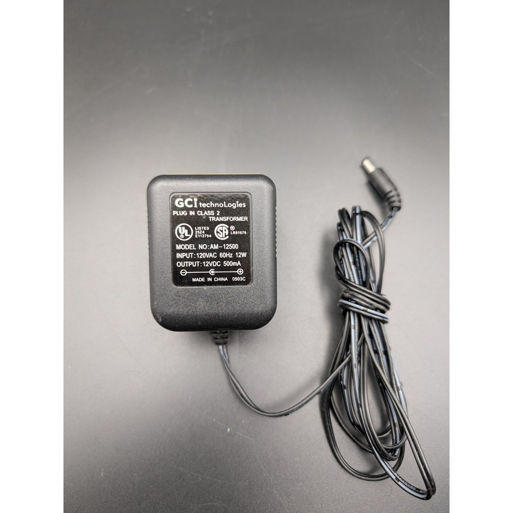 CGI Tech AM-12500 AC Power Supply Adapter Charger Class 2 Transformer 12V 500mA